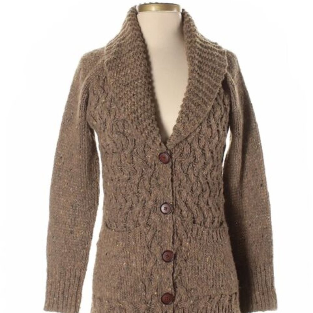 Cable knit button down chunky sweater